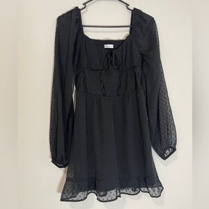 Hollister Dress Womens XS Black Sheer Lace Corset Whimygoth Fairy Clean Girl